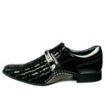 Sapato Social Masculino em Couro Detalhes em Verniz Calvest 1930F214-PRETO