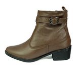 Bota Country Feminina em Couro com Detalhe em Fivela 40F212-CAFÉ