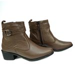 Bota Country Feminina em Couro com Detalhe em Fivela 40F212-CAFÉ