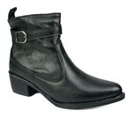 Bota Country Feminina em Couro com Detalhe em Fivela 40F212-PRETA
