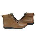 Bota Feminina em Couro Solado Confort de Amarrar 58F211-HAVANA
