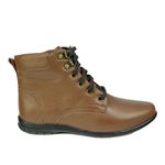 Bota Feminina em Couro Solado Confort de Amarrar 58F211-HAVANA
