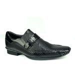 Sapato Social Calvest em Couro Verniz Preto Texturizado 1750F128
