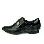Sapato Social Calvest em Couro Verniz Preto Texturizado 1750F128