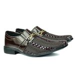 Sapato Social Trisse Com Detalhes em Verniz Calvest - TRISSE 011 CAFE