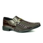 Sapato Social Trisse Com Detalhes em Verniz Calvest - TRISSE 011 CAFE