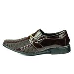 Sapato Social Trisse Com Detalhes em Verniz Calvest - TRISSE 011 CAFE