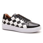 Sapatênis em Couro de Amarrar - 28F115 - PRETO/BRANCO