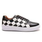 Sapatênis em Couro de Amarrar - 28F115 - PRETO/BRANCO