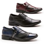 Kit 3 Pares Sap social Pierutti Em Verniz Marinho, Preto e Vinho 8000