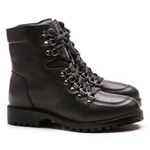 Bota Coturno em Couro com Atacador 58F162-PRETA