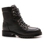 Bota Coturno em Couro com Atacador 58F162-PRETA
