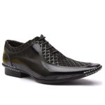 Sapato Social Masculino Calvest em Couro Preto de amarrar-1750F021