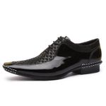 Sapato Social Masculino Calvest em Couro Preto de amarrar-1750F021