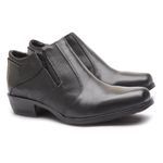 Bota Social Masculino Calvest Cano Curto em Couro Com Ziper Preto - 1920836