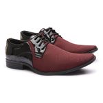 Sapato Social Masculino Calvest com Textura TMD de amarrar - 2320D450 Bordo