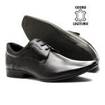 Sapato Social Masculino Calvest em Couro Preto Estilo Italiano de Amarrar - 1100D762