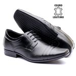 Sapato Social Masculino Calvest em Couro Preto Tradicional De Amarrar - 2300D733