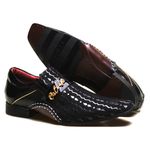 Sapato Social Masculino em Couro Detalhes em Verniz Calvest - 1930D538 Preto