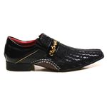 Sapato Social Masculino em Couro Detalhes em Verniz Calvest - 1930D538 Preto