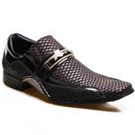 Sapato Social Masculino Calvest em Couro Snake Café 1930C229