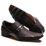 Sapato Social Masculino Calvest em Couro Snake Café 1930C229