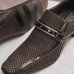 Sapato Social Masculino Calvest em Couro Snake Café 1930C229