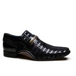 Sapato Social Masculino Calvest em Couro Preto Detalhado em Verniz 1930C592