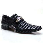 Sapato Social Masculino Calvest em Couro Preto Detalhado em Verniz 1930C592