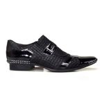 Sapato Social Masculino Calvest em Couro Viena Preto com detalhes Verniz - 1750C223-PTO