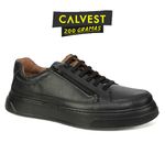 Sapatênis Masculino 200 gramas em Couro Carneiro 84F224 preto