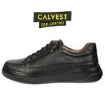Sapatênis Masculino 200 gramas em Couro Carneiro 84F224 preto