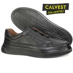 Sapatênis Masculino 200 gramas em Couro Carneiro 84F225 preto