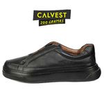 Sapatênis Masculino 200 gramas em Couro Carneiro 84F225 preto