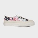 Tênis Casual Feminino Floral Rosa