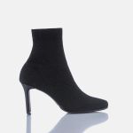 Bota de Salto Médio Feminina Socks GIAW Ingrid Preta