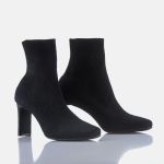 Bota de Salto Médio Feminina Socks GIAW Ingrid Preta