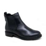 Coturno em Couro Feminino Bota Cano Curto Preta