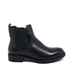 Coturno em Couro Feminino Bota Cano Curto Preta