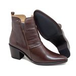 Bota Feminina Estilosa Macia Perlatto em Couro Terracota