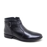 Bota feminina em Couro Perlatto Cano Baixo Preto