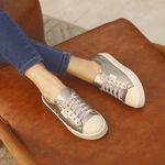 Tênis Casual Feminino Metalizado Confortável