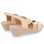 Sandalia Feminina Usaflex Elastico Pessego