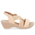 Sandalia Feminina Usaflex Elastico Pessego