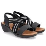 Sandalia Feminina Usaflex Elastico Preto