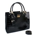 Kit Bolsa Feminina Castelo Preto Verniz Coleção Prada - Zuí Brasil 