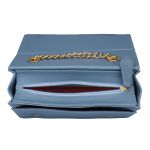Bolsa Clutch Azul Aço Pequena De Lado Alça De Corrente Zuí Brasil