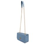 Bolsa Clutch Azul Aço Pequena De Lado Alça De Corrente Zuí Brasil