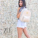 Mochila Couro Ecológico Off White Zuí Brasil