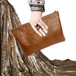 Bolsa Feminina Carteiro De Mão Festa Clutch Caramelo Zuí Brasil